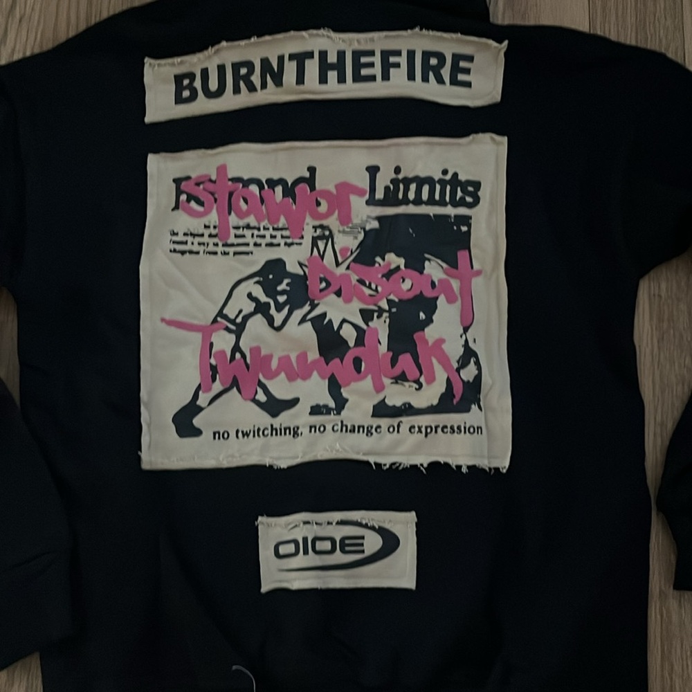 New Aelfric Eden hoodie.Black with Burn The Fire back image